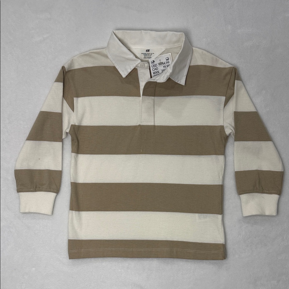 H&M Kids Polo Shirt - Brown and Cream Stripes